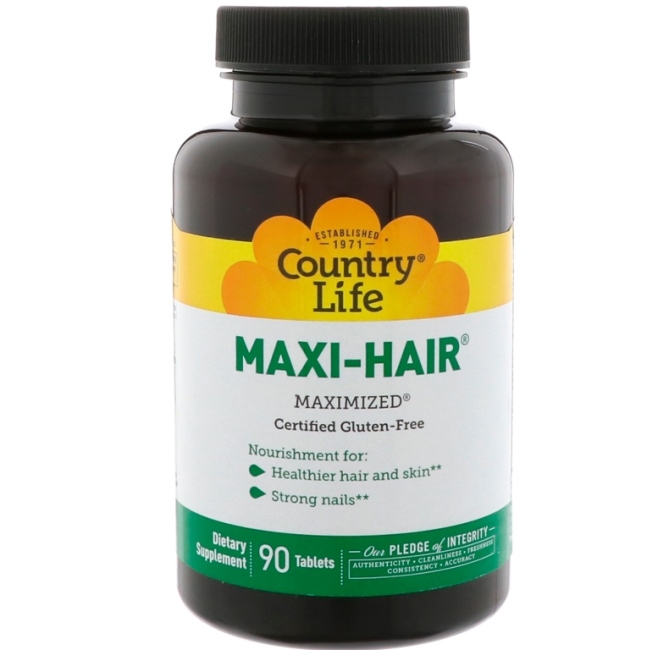 Country Life Maxi-Hair Plus Complexe vitaminé maximisé pour les cheveux 90 comprimés photo