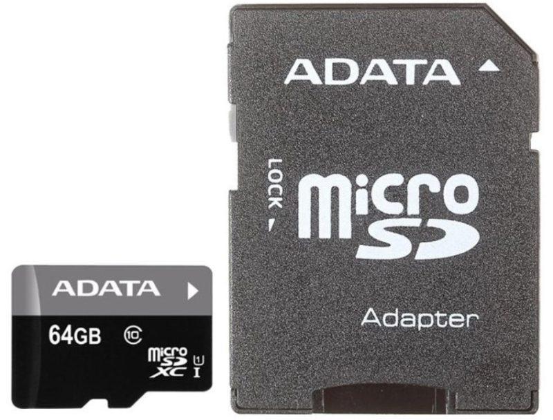 ADATA Premier microSDXC Classe 10 UHS-I U1 + Adaptateur SD photo